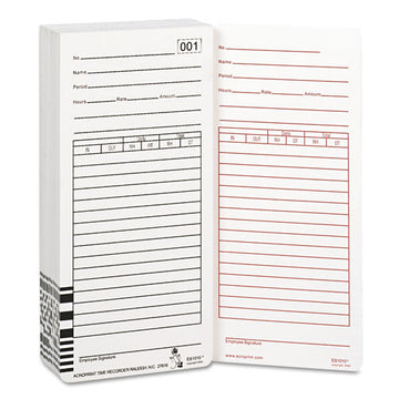 Acroprint® Time Clock Cards For Acroprint Es1000, Two Sides, 3.5 X 7, 100-pack freeshipping - TVN Wholesale